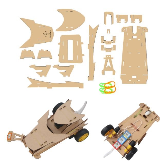 robotic car wooden plates