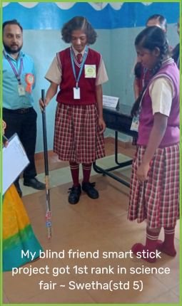 blind friend smart stick in science fair